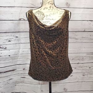 La Nuit Animal Print Stretch Velvet Sleeveless Top, Size 12
